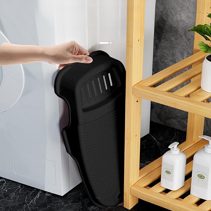 2 Pack Washboard for Hand Washing Clothes, New Updated Wash Boards Set with Soap Holder and Non-slip Base, 2 Sizes Lightweight Washboard for Kitchen Sink, Countertop, Bathtubs (Dark Black)