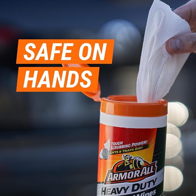 Armor All Heavy Duty Cleaning Wipes, Disposable Car Wipes (75 Count)