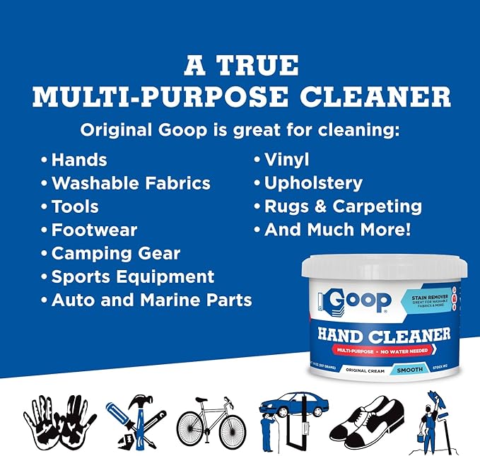GOOP Original Multi-Purpose Waterless Hand Cleaner and Stain Remover - 14 oz Can (Pack of 3)