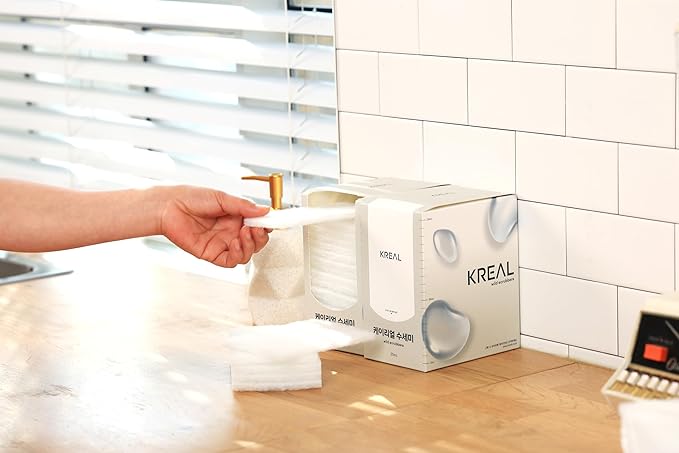 KREAL Non-Woven Disposable Scrub Sponge (20 Pack) Clean and Decontaminate, Powerful Washing
