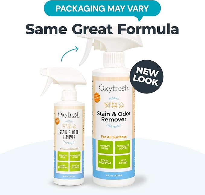 Oxyfresh Advanced Pet Stain Remover & Urine Odor Eliminator – Fast Acting Pet Odor Eliminator for All Surfaces - Best Way to Remove Stains - Dog & Cat Urine Neutralizer