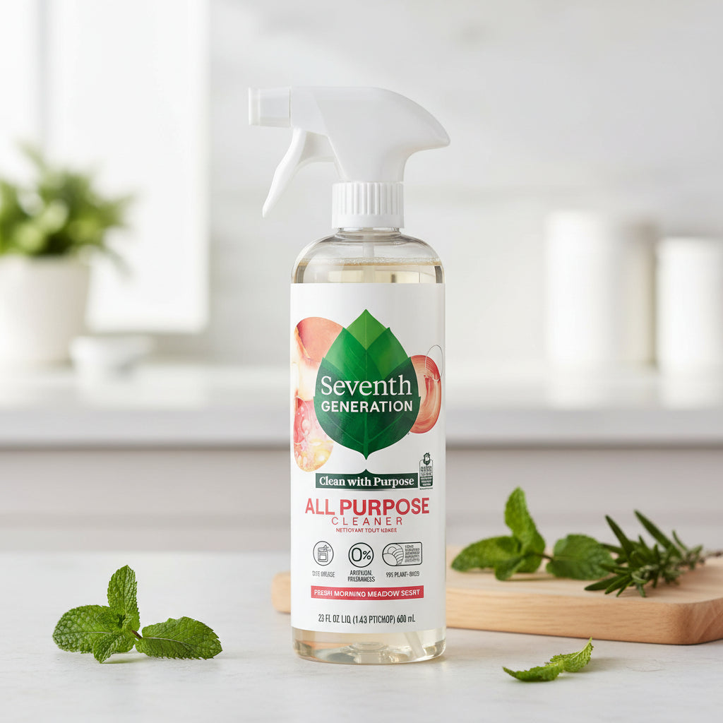Seventh Generation All Purpose Cleaner, Fresh Morning Meadow Scent, Cuts Grease, 23 Fl Oz