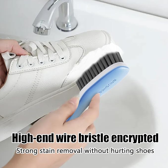 Laundry Brush for Stain Removal, 2X Clothes Scrubbing Brush, Laundry Brush Shoe Brush Shoe Cleaning Brush Scrub, Ergonomic Grip, Multi-Purpose Cleaning Tool, Bathroom Supplies for Fabric Clothes