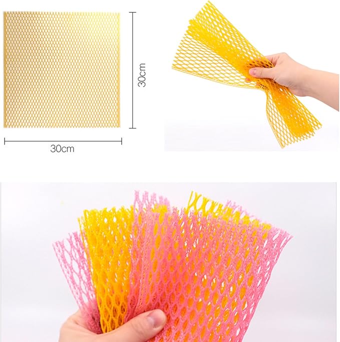 Dish Washing Net Scrubber 10pcs/ Innovative Mesh Cloth, Quick Dry - No More Sponges with Smell / 11.5 by 11.5 inches/Advanced Raw Material-Polypropylene 100% (Pink5 Yellow5)