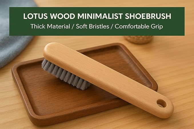 Laundry Stain Brush - Wooden Handle Clothes Cleaning Brush, Soft Bristle Fabric Scrubber, Effective Laundry Brush for Gentle and Damage-Free Stain Removal
