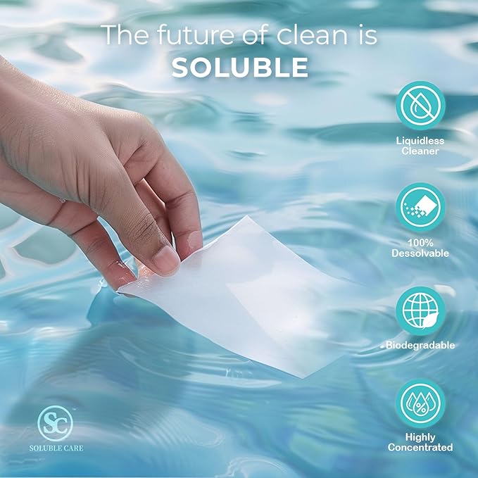 Foaming Hand Soap Dissolvable Sheet Starter Kit | Includes 8 oz. Foaming Dispenser & 4 Full Bottle Refills – Sustainable, Earth-Friendly Cleaning Solution – Coconut Scent