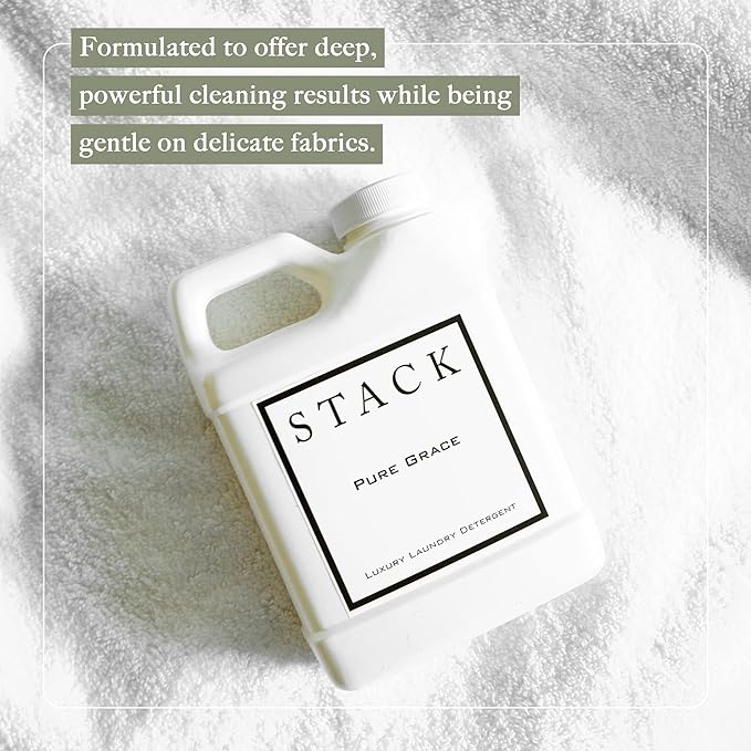 STACK Luxe Lavoir Luxury Laundry Detergent - Premium Scented Laundry Detergent for HE & Standard Washers - Infused with Lavender & Musk - Paraben & Dye Free - Gentle & Effective Cleaning - 32 oz