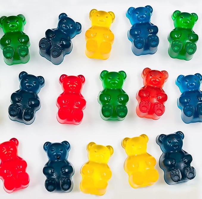 Large Gummy Bear Mold Candy Molds, Non-Stick Silicone Ice Cube Moulds Chocolate Molds BPA Free with 3 Droppers, Set of 3