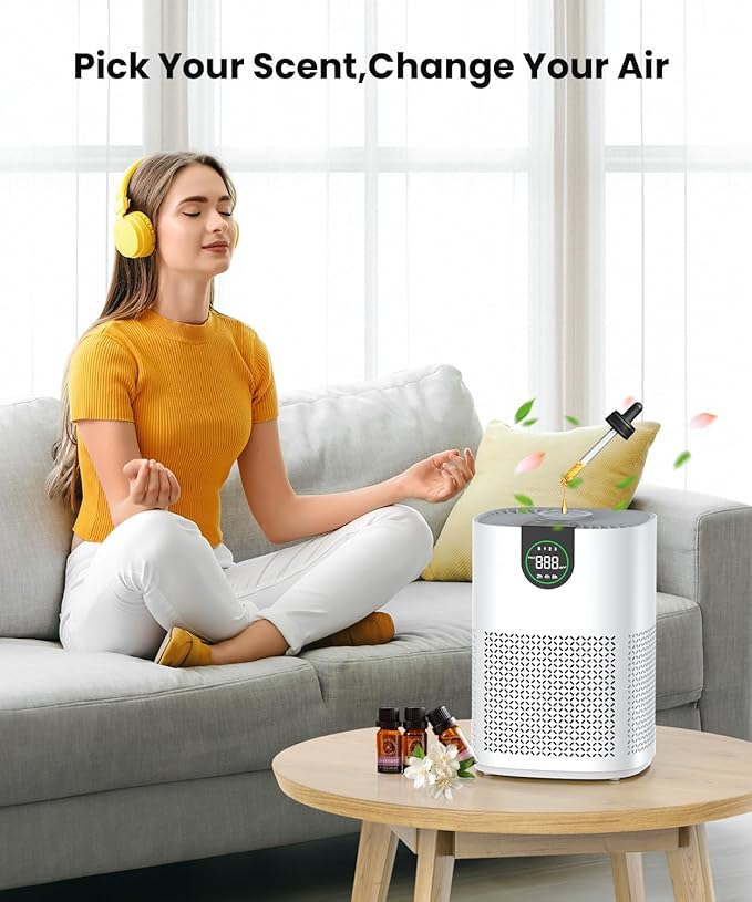 VEWIOR 2 Pack Air Purifiers for Home, Air Purifiers for Bedroom Large Room up to 1200 sq.ft with H13 HEPA Washable Filter, Aromatherapy, PM2.5 Display, Sleep Mode, Auto Mode for Dust, Smoke, Pets Hair