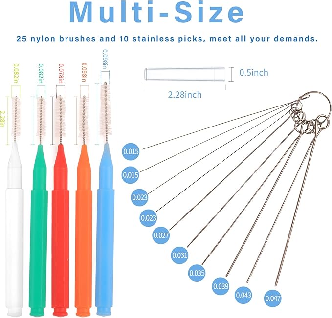 35 Pcs Shower Head Cleaner Tool Multi-Size, Shower Head Cleaning Brushes for Small Hole Nozzle, Showerhead Cleaner Picks Unclogger for Household Bathroom | Multi-Color Set