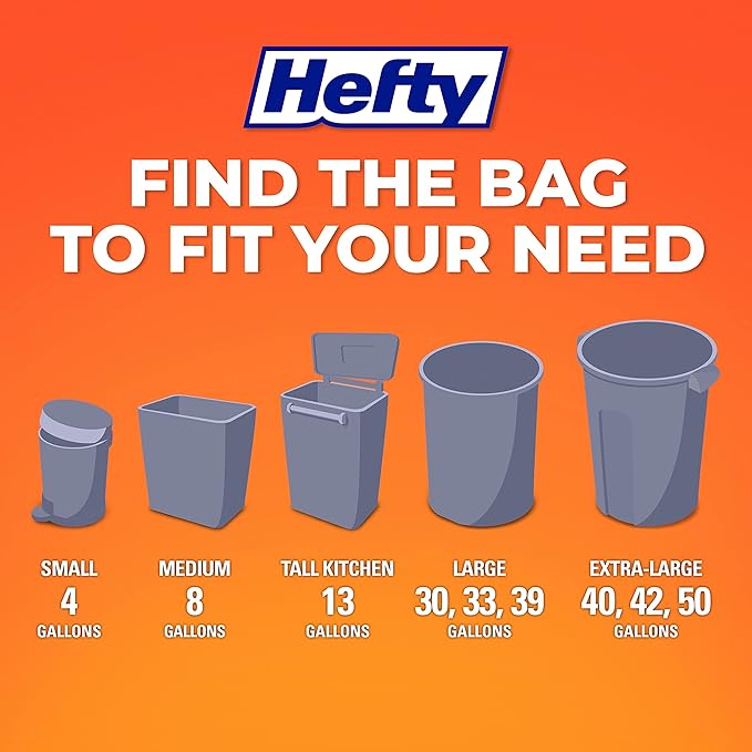 Hefty Small Trash Bags, Fabuloso Scent, 4 Gallon, 52 Count