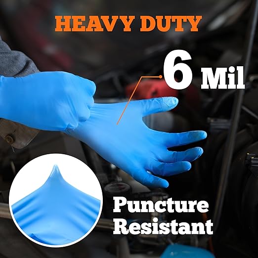 TitanFlex Nitrile Exam Gloves, Blue, 6-mil, Large, Case of 1000, Heavy Duty Nitrile Gloves Disposable Latex Free, Powder Free, Medical Gloves, Cooking Gloves, Mechanic Gloves, Cleaning Gloves