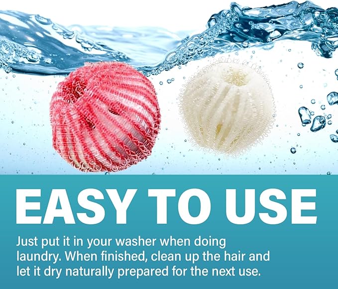 Pet Hair Remover for Laundry, 12 PCS Reusable Pet Hair Remover Balls, Washing Machine Hair Catcher for Dog and Cat Hair Removal, Gentle Lint Collector for Laundry Care