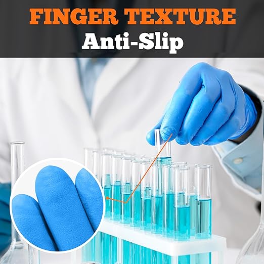 TitanFlex Nitrile Exam Gloves, Blue, 6-mil, XL, Box of 100, Heavy Duty Nitrile Gloves Disposable Latex Free, Powder Free, Medical Gloves, Cooking Gloves, Mechanic Gloves, Cleaning Gloves