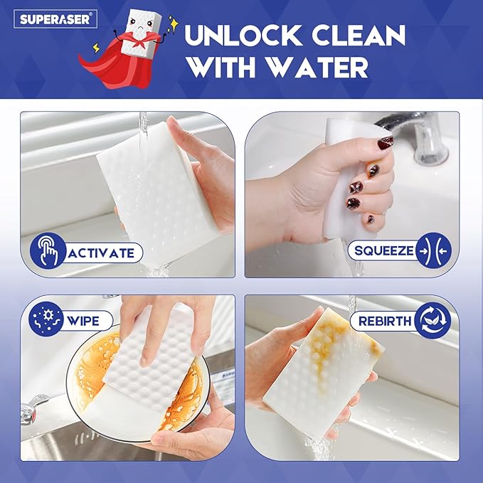 Tex-10 Scrub Melamine Sponges, Heavy Duty No Scratches
