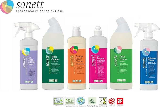 Sonett Organic Universal Orange Powerful Cleaner For Kitchen, House Hold And Repair Shop Very Gentle To Your Skin (1 Count) Certified Organically Grown