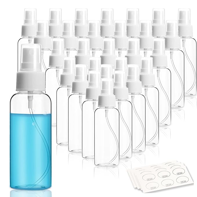 ZEJIA 40 Pack Small Spray Bottle, 2.7oz/80ml Travel Spray Bottle, Empty Fine Mist Spray Bottles, Refillable Mini Spray Bottles with Labels