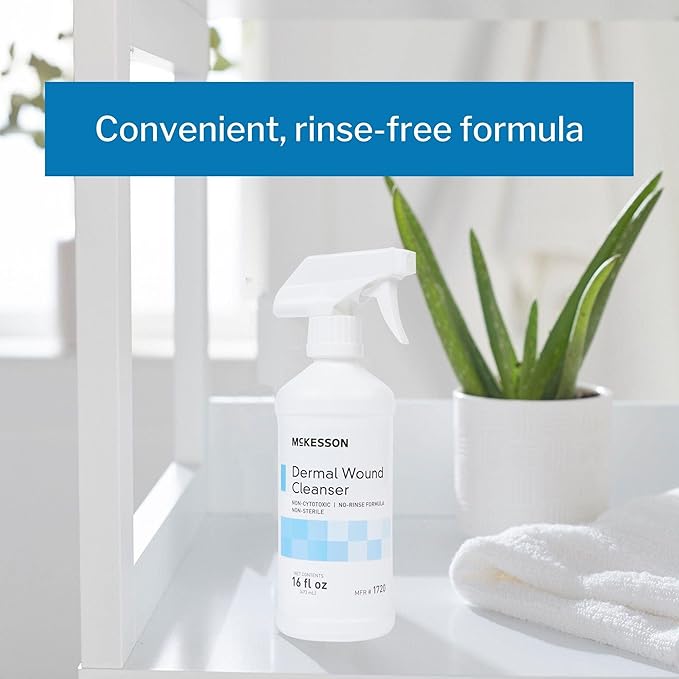 McKesson Dermal Wound Care Cleanser Spray, 16 oz [1 Count] First Aid Wash Solution for Minor Injuries, Cuts, Burns, Scrapes, Sores