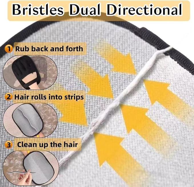 Pet Hair Removal Glove for Cats & Dogs, Reusable Five-Finger Electrostatic Pet Hair Remover Tool, Upgrated Magic Brush Pet Hair Remover for Laundry, Couch, Carpet, Car Seat,Clothing