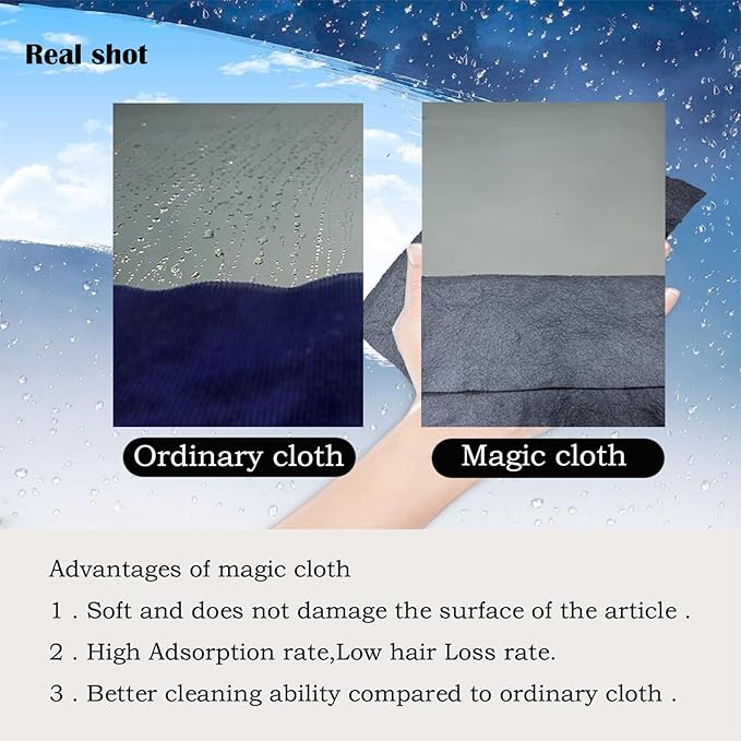 5 PCS 11×11 Inches New Real Magic Cloth Thickened Magic Cleaning Cloth Microfiber Magic Cleaning Cloth for Mirror, Glass, Window,Cars
