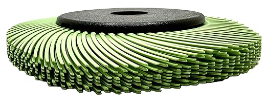 Radial Bristle Brush, 6 in x 1/2 in x 1 in 1 Micron (Light Green) with Adapter, Type C Curved Bristle (Pack of 1)