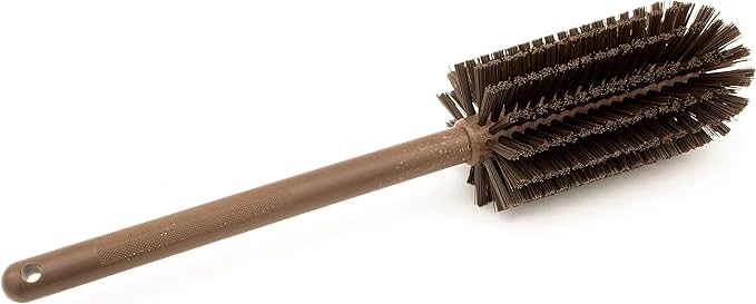 SPARTA Large Water Bottle Brush Ideal for Wide-Mouth Jars, Bottles and Tumblers, Dishwashing Tool with Handle for Home and Commercial Kitchens, Plastic, 16 Inches, Brown, (Pack of 4)