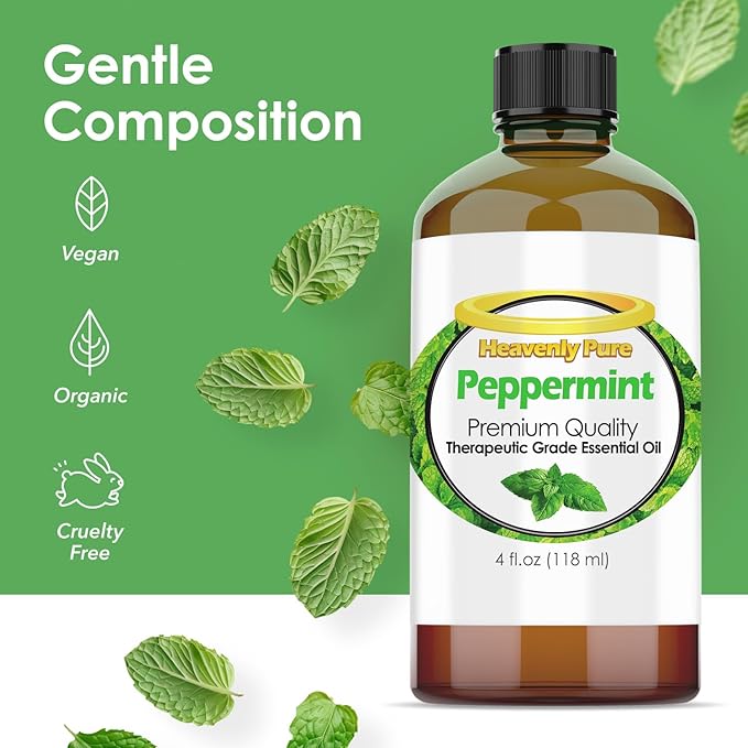 Peppermint Essential Oil for Diffuser, Aromatherapy, Skin, Hair, Soap Making, with Dropper – 4 fl oz