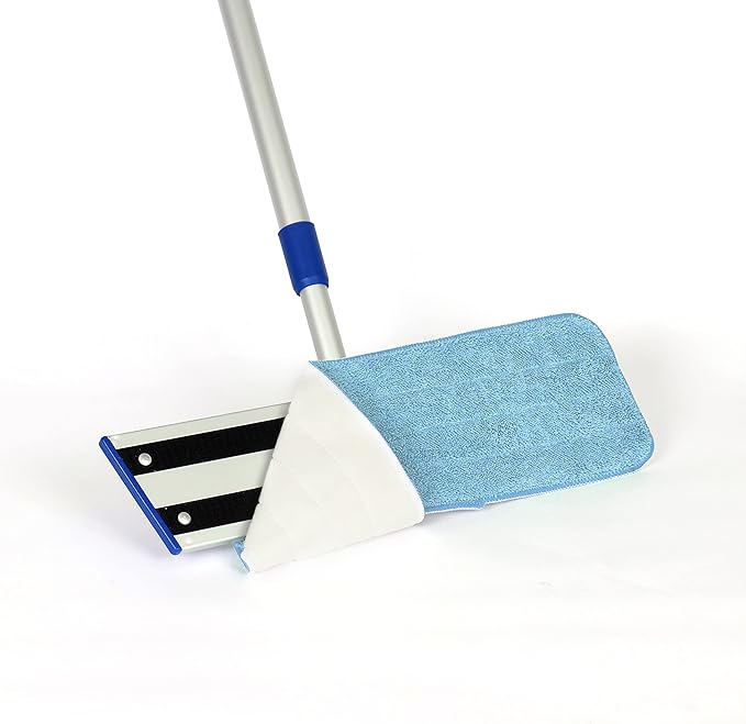 Arkwright Spray Mop Replacement Pads - (Pack of 12) Bulk Microfiber Flat Dry and Wet Refill Mop Pads Floor Cleaning, Compatible with Bona and Rubbermaid, Fits All Mop Heads, 18 in, Blue