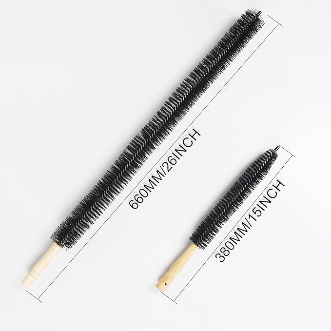 Dryer Vent Cleaner Brush Kit - 15 inch and 26 inch Clothes Dryer Lint Vent Trap Cleaning Brush, 380mm and 660mm Flexible Lint Remove for Household Dust Cleaning