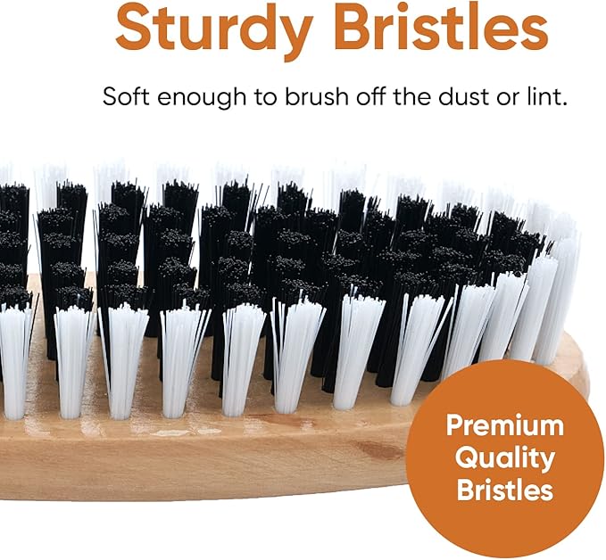Clothes Brush Garment Brush Sturdy Bristles, Garment Lint Remover, Wool Suits, Lint Brush, Pet Hair Removel, Suede, Dust, Hat Brush Durable Wood Handle, 3 Pack by Superio