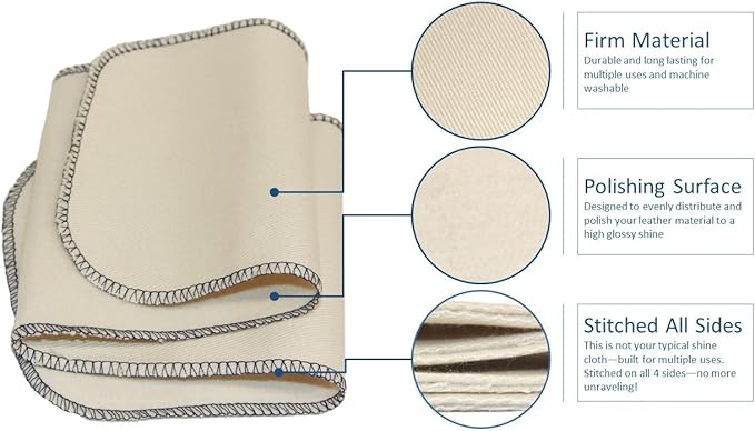 FeetPeople Premium Professional Shine Cloth, 20 Inch x 5 Inch, 3 Cloths