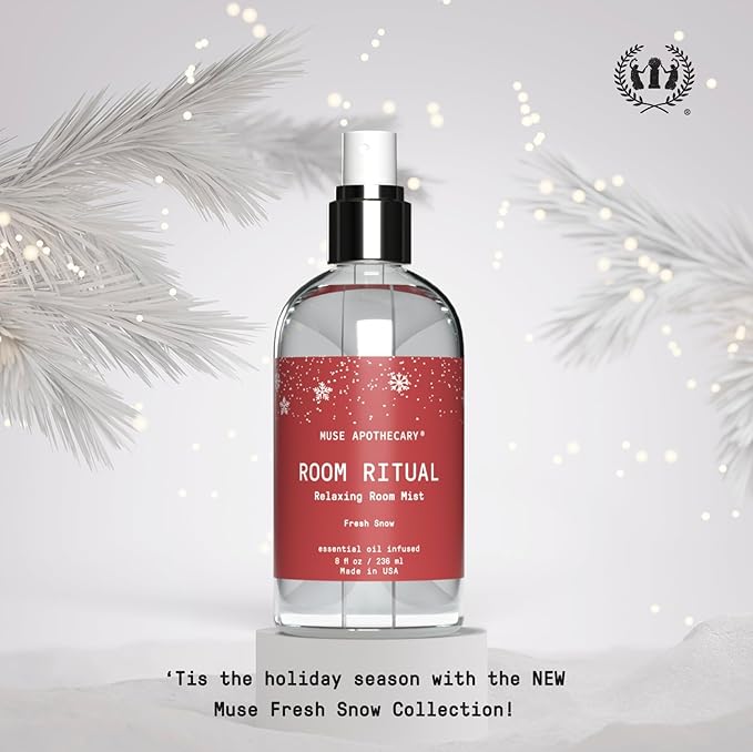 Muse Apothecary Room Ritual - Room Spray, Aromatic and Relaxing Room Mist, Air Freshener Spray, Infused with Natural Aromatherapy Essential Oils - 8 oz, Fresh Snow