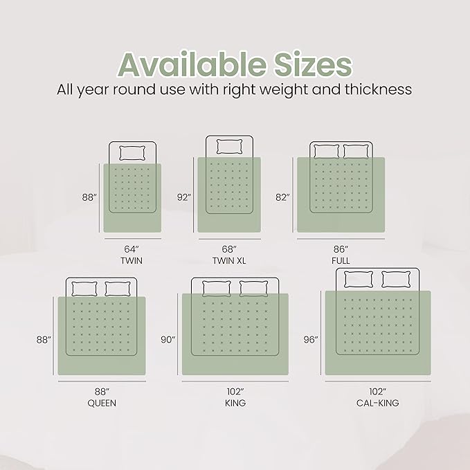 Utopia Bedding Comforter Duvet Insert, Quilted Comforter with Corner Tabs, Box Stitched Down Alternative Comforters King Size (Sage Green)