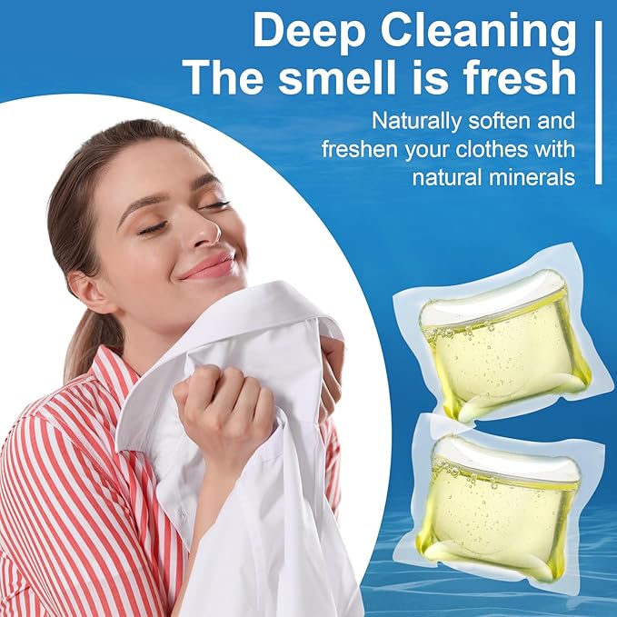 400 Pcs Laundry Detergent Soap Pods Bulk Anti Sensitive Laundry Pods Scented Washing Machine Pacs Packs with Clear Container Stain and Odor Removal, Ultra Concentrated,Plant Ingredient