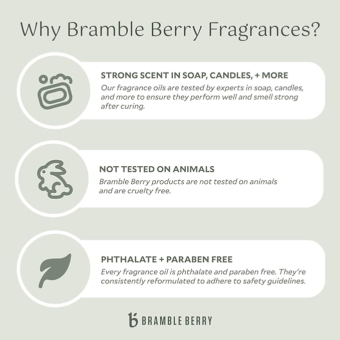 Bramble Berry Scented Fragrance Oil 2 oz | Long-Lasting Clean Aroma for Soap Making, Candle Crafting, Lotion, Bath Bombs, Wax Melts, Diffusers & Skincare | Vegan, Paraben & Phthalate Free, Skin Safe