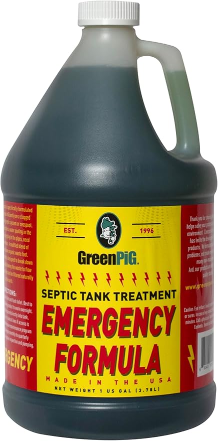 GREEN PIG Drain Field Cleaner, Septic Safe Drain Clog Remover, Treatment for Quickly Clearing Leach Field System Clogs, Back-Ups, and Foul Odors in Septic Tank Systems