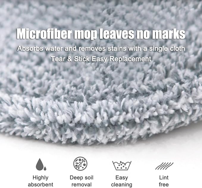 Spin Mop and Bucket Set with Self - Separation System, 360 - Degree Spinning Self - Wringing, Square Cleaning Mop and Bucket with Wringer, with Replaceable Mops (Light Grey - 2 Pads)