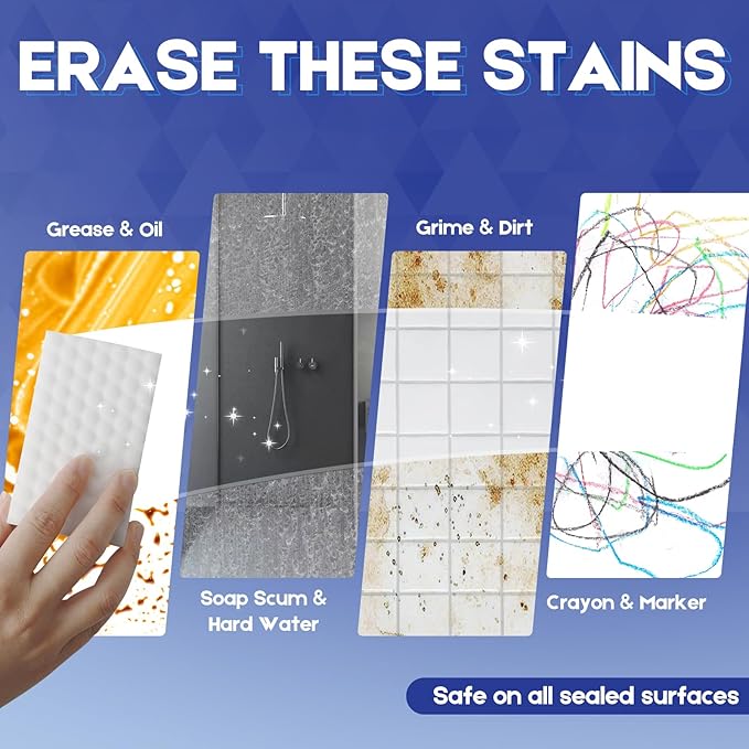 Tex-10 Scrub Melamine Sponges, Heavy Duty No Scratches