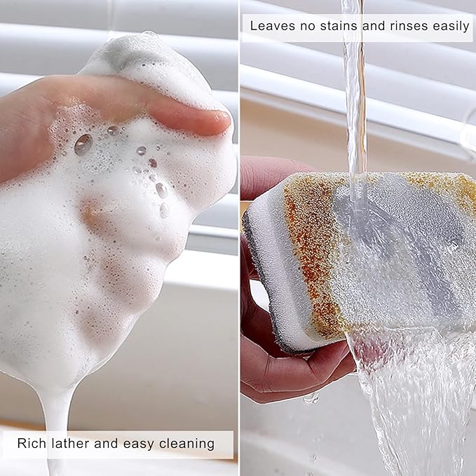 Sponge Individually Wrapped, Kitchen Dishwashing Sponge, Odor-Free Scouring Pad, Non Scratch Sponge Wipes Suitable for Travel Apartments (24 Pack)