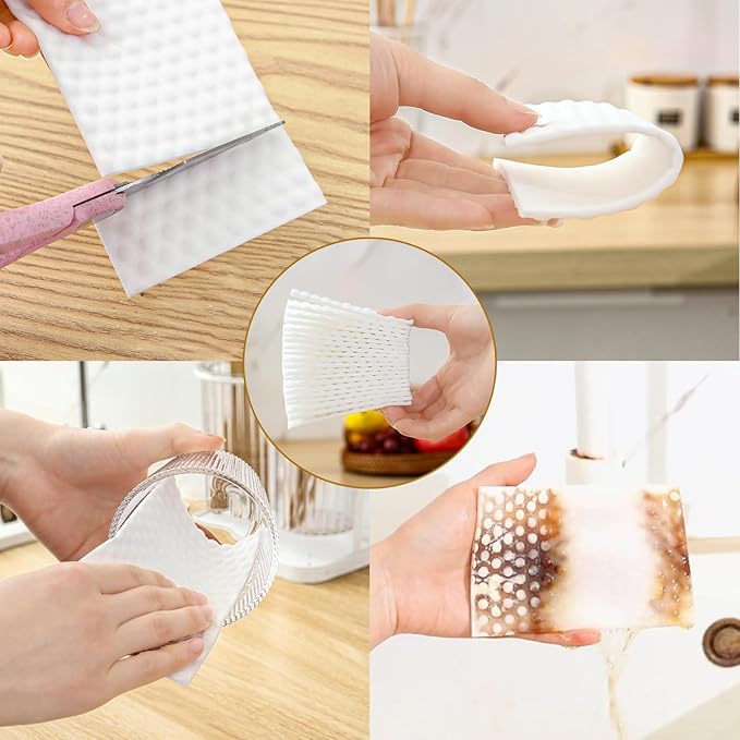 Magic Sponge Eraser Sheets, 96Pcs All-Purpose White Melamine Sponge Cleaner Convex Point Sheet, Thin Disposable Magic Cleaning Pads Wipes for Furniture Kitchenware, Hard-to-Reach Places, Shoe