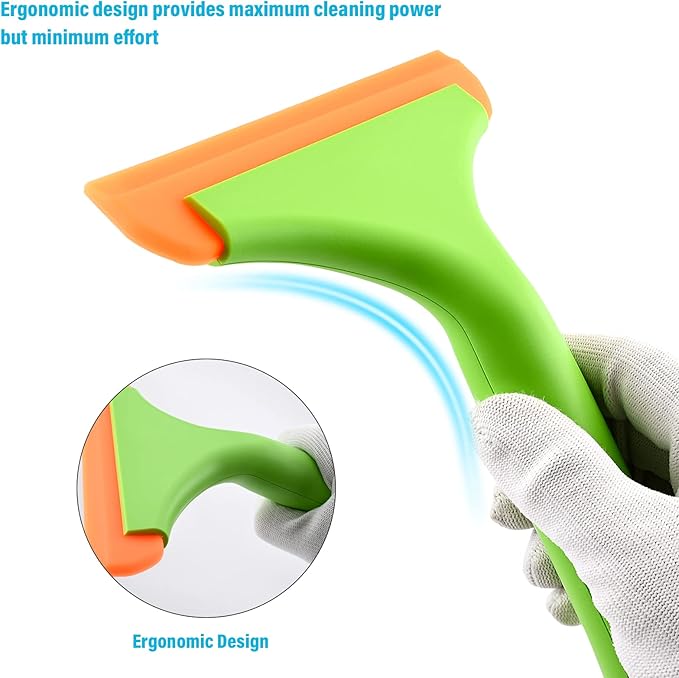Gomake Small Silicone Squeegee Window Shower Squeegee Tool,Auto Water Blade for Car Windshield, Window, Mirror, Glass Door,Bathroom