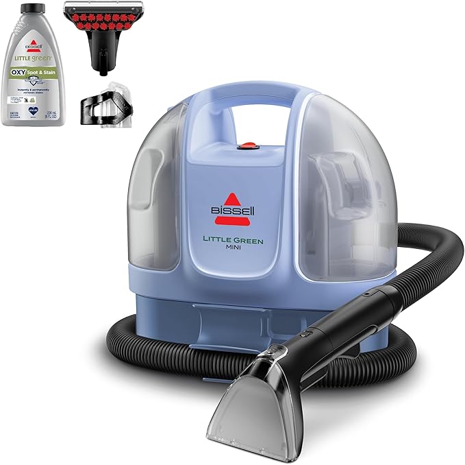 BISSELL Little Green Mini Portable Carpet and Upholstery Deep Cleaner, Car/Auto Detailer, with HydroRinse Self-Cleaning Tool and 4" Tough Stain Tool, Limited Edition Color Lake, 4075F
