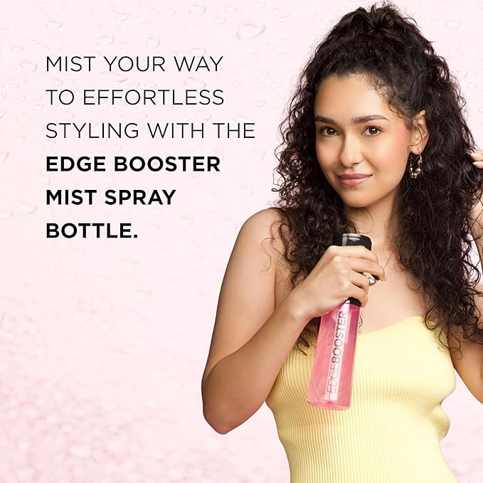 Style Factor Edge Booster Mist Spray Bottle for Hair (10.1oz/300ml) - Continuous Ultra Fine Mist Sprayer – For Hairstyling, Salons, Cleaning, Plants, Essential Oil & More - Red