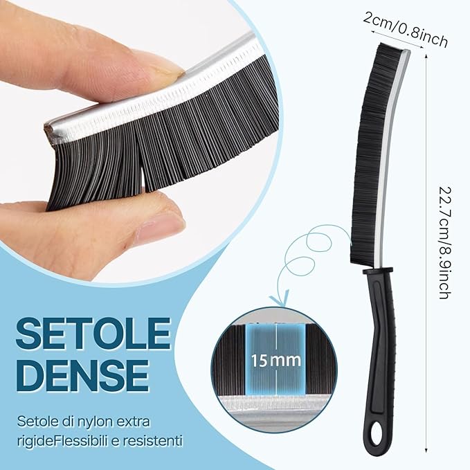Bathroom Cleaning Brush,Premium Cleaning Tool Aluminum Support with 15° Angle, Thin Cleaning Brush for Home Kitchen (5PCS)