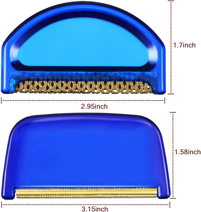 4 Pieces Sweater Combs to Remove Pilling Sweater Defuzzer Multi-Fabric Shaver and Cashmere Comb Wool Pilling Remover Pills, Fuzz from Clothes (Blue)