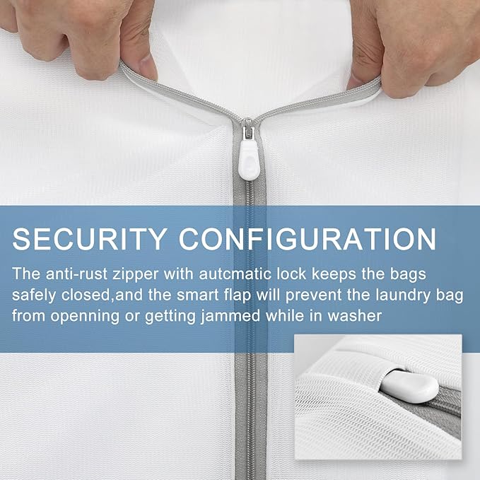 Muchfun 3Pcs Durable Fine Mesh Laundry Bags for Delicates 1 Large, 1 Medium, 1 Small (Fine Mesh)