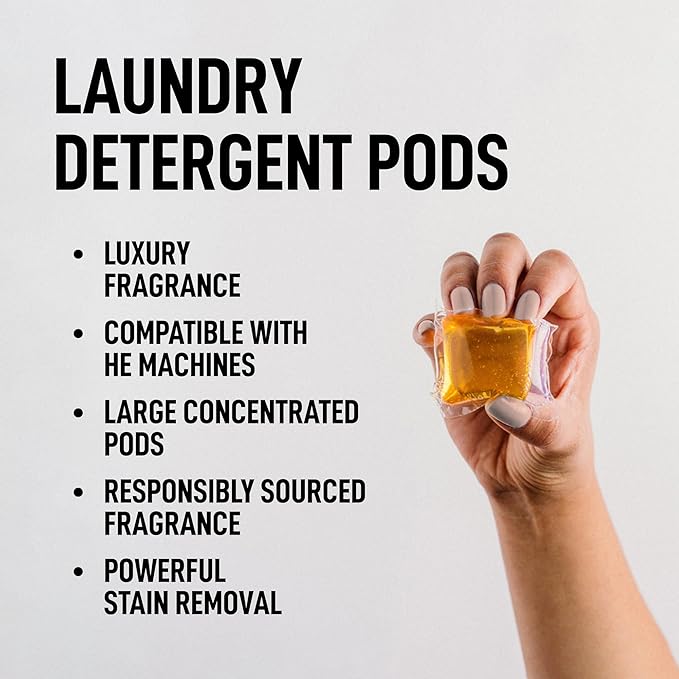 Laundry Sauce - Luxury Scented Laundry Detergent Pods & Scent Booster Bundle (French Saffron) - Natural Essential Oils, Easy-To-Use, Laundry Pods - Cruelty-Free, Paraben-Free, Dye-Free & HE Compatible
