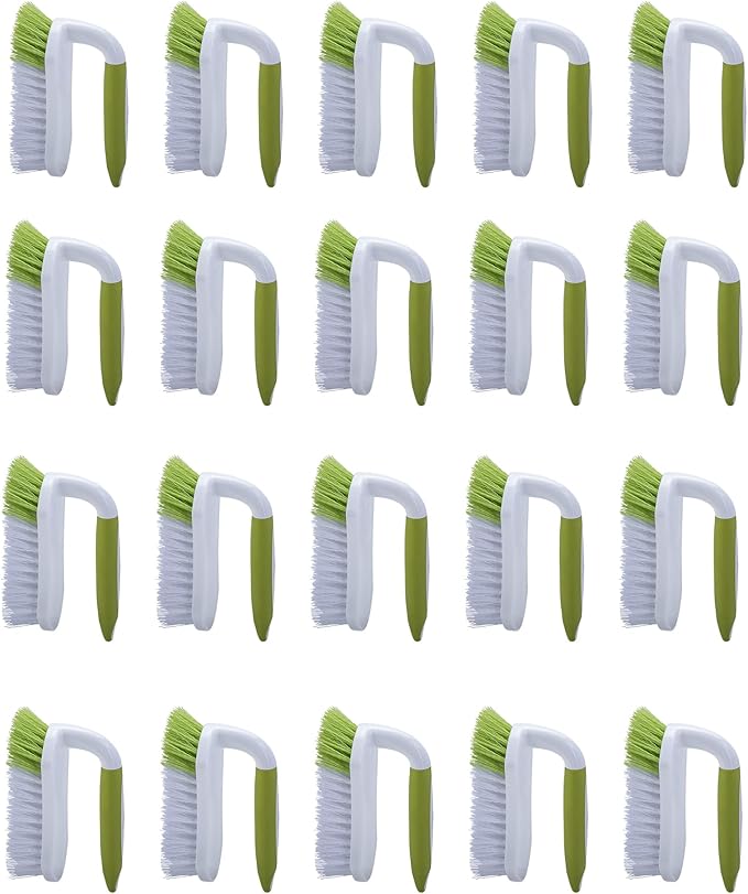 Scrub Brush for Cleaning, Heavy Duty Shower Scrubber with Stiff Bristles for Tub, Sink, Floor, Tile, and Carpet Scrubbing, 20 Pack