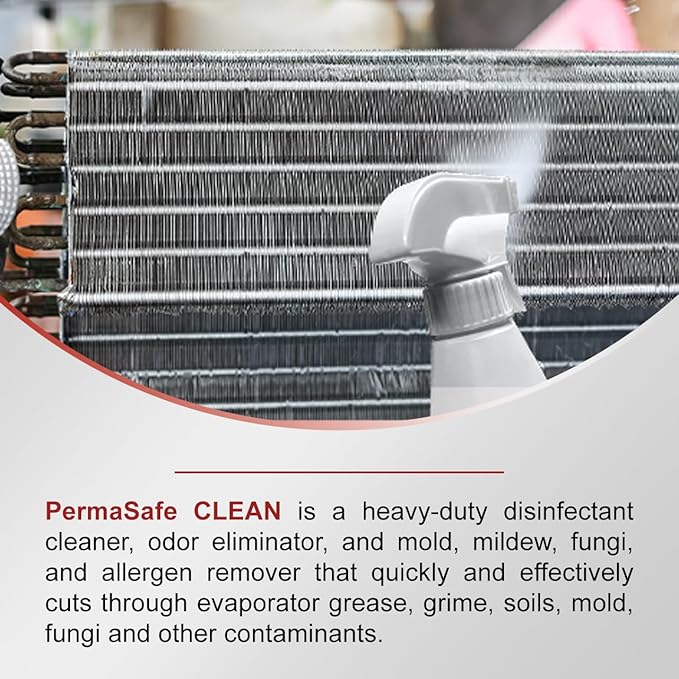 PermaSafe HVAC Solutions, Germicidal Evaporator Coil & Component Cleaner, Quickly and Effectively Cleans, Disinfects, Deodorizes and More