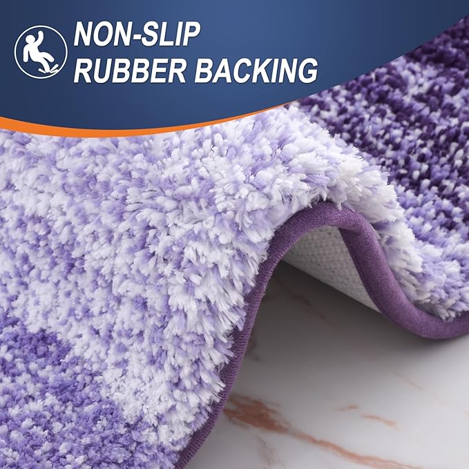 OLANLY Bathroom Rugs Mat 30x20, Extra Soft Absorbent Microfiber Bath Rugs, Rubber Backing, Quick Dry, Machine Washable Bath Mats for Bathroom Floor, Tub and Shower, Home Decor Accessories, Violet